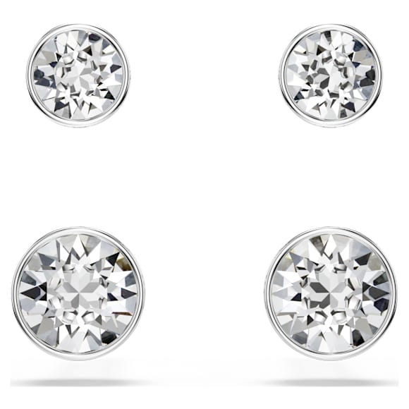 Clous d'oreilles Harley, Parure (2), Taille Rond, Blanches, Métal rhodié - Swarovski, 5528504