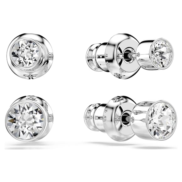 Clous d'oreilles Harley, Parure (2), Taille Rond, Blanches, Métal rhodié - Swarovski, 5528504