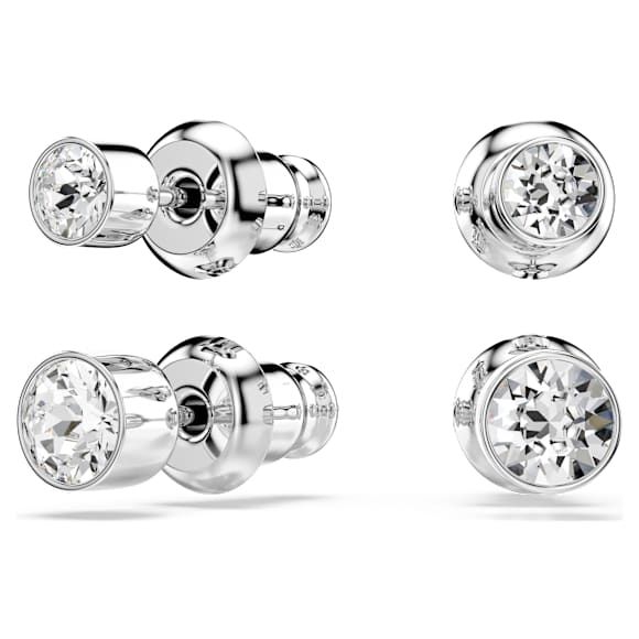 Clous d'oreilles Harley, Parure (2), Taille Rond, Blanches, Métal rhodié - Swarovski, 5528504