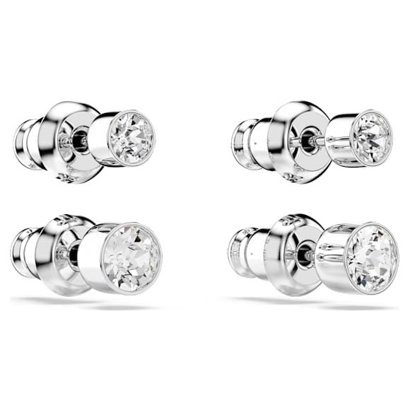 Clous d'oreilles Harley, Parure (2), Taille Rond, Blanches, Métal rhodié - Swarovski, 5528504