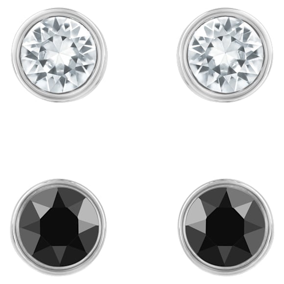 Kolczyki zapinane na sztyft Harley, Zestaw (2), Szlif okrągły, Czarne, Wykończenie z różnobarwnych metali - Swarovski, 5528506