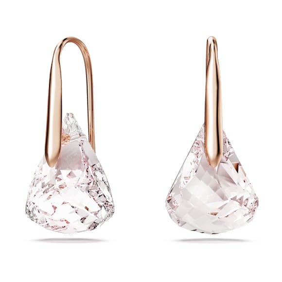 Lunar drop earrings, Pink, Rose gold-tone plated - Swarovski, 5528509