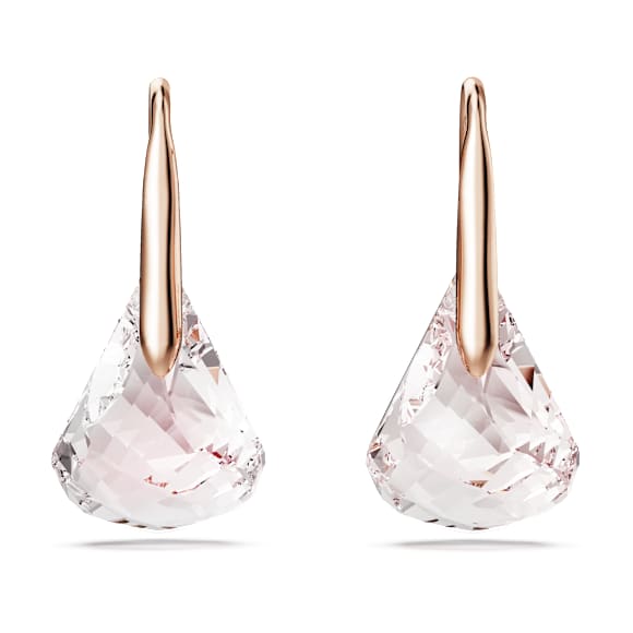 Lunar drop earrings, Pink, Rose gold-tone plated - Swarovski, 5528509