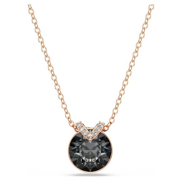 Pendentif Bella V, Taille ronde, Gris, Doré à l’or rose 18 carats (750/1000) - Swarovski, 5528552