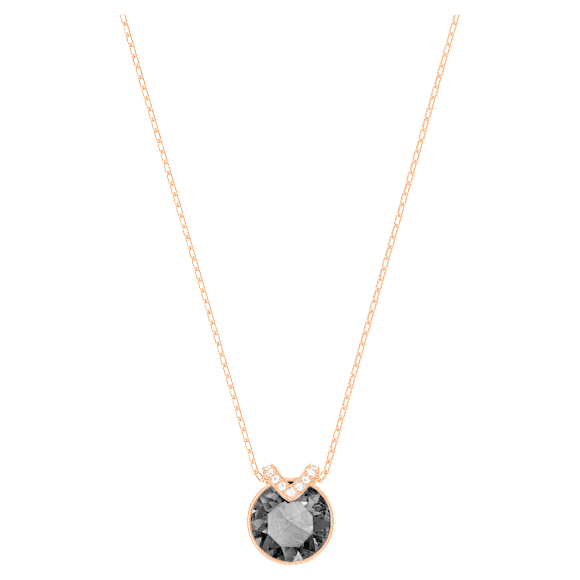 Bella V Anhänger, Rundschliff, Grau, Roségold-Legierungsschicht - Swarovski, 5528552
