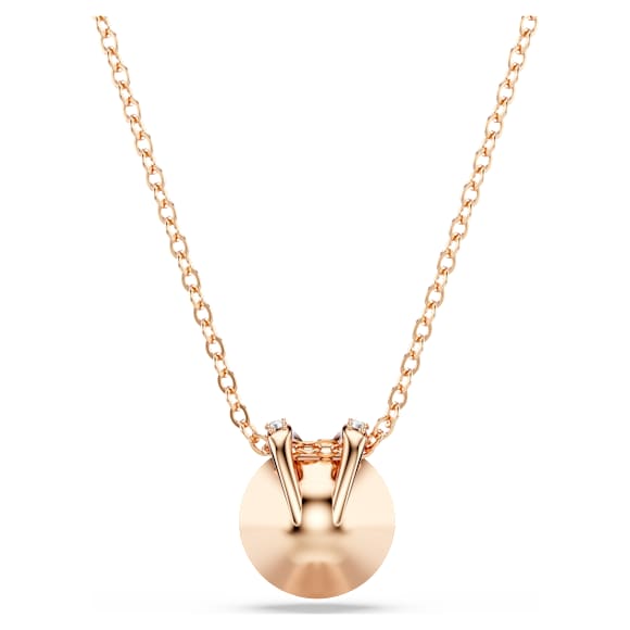 Bella V pendant, Round cut, Gray, 18K rose gold finish - Swarovski, 5528552