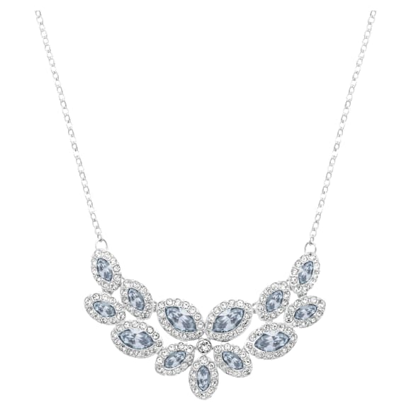Baron necklace, Leaf, Gray, Rhodium plated - Swarovski, 5528900