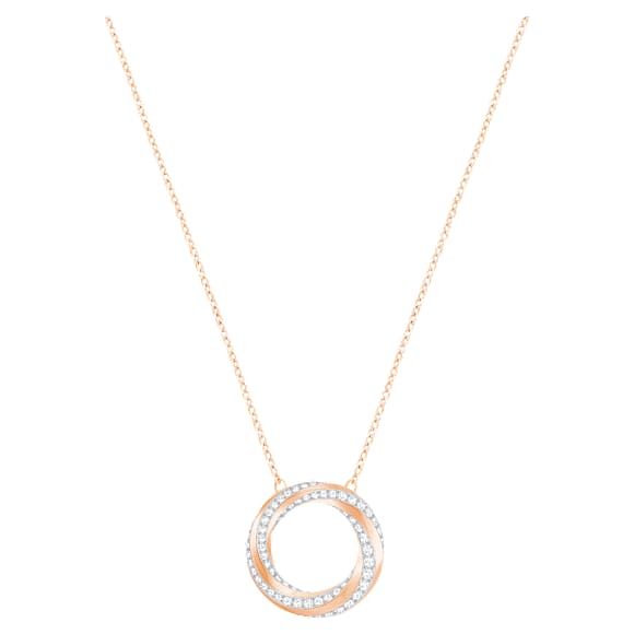 Collier Hilt, Forme ronde, Blanc, Placage de ton or rosé - Swarovski, 5528930