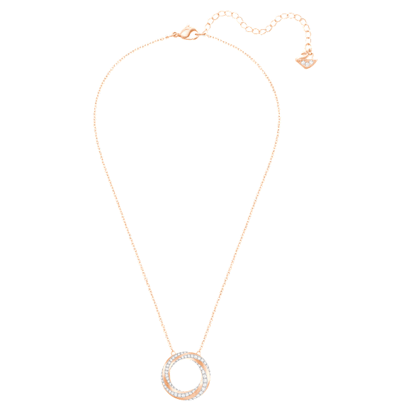 Hilt สร้อยคอ, ทรงกลม, ขาว, เคลือบโทนสีโรสโกลด์ - Swarovski, 5528930