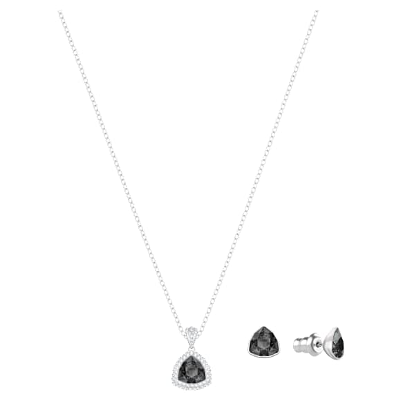 Set Begin, Taglio Trilliant, Nero, Placcato rodio - Swarovski, 5528939