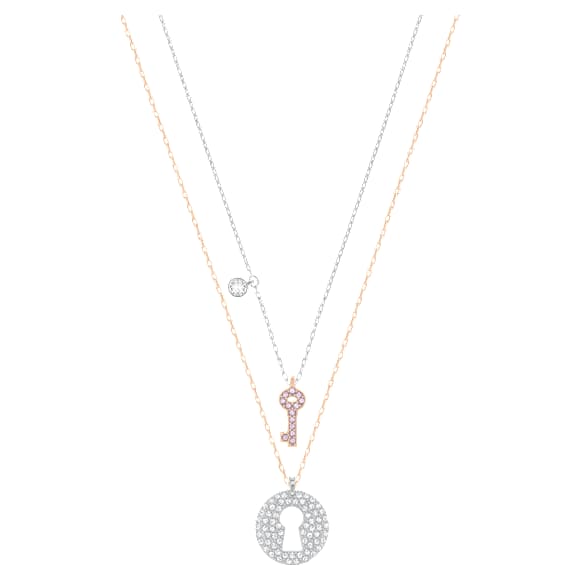 Crystal Wishes 链坠, 套装 (2), 钥匙, 粉红色, 混合金属润饰 - Swarovski, 5529570