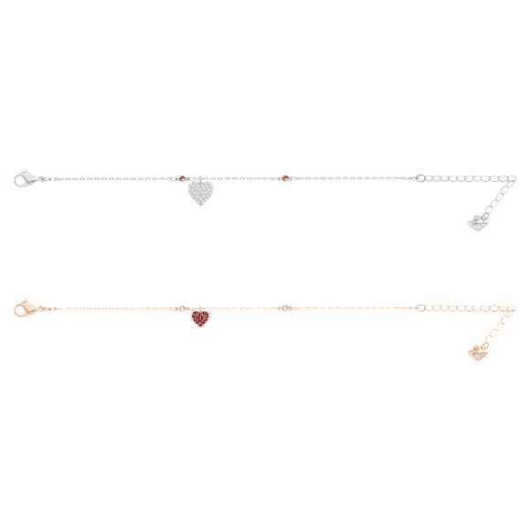 Crystal Wishes bracelet, Set (2), Heart, Red, Mixed metal Crystal Wishes bracelet, Set (2), Heart, Red, Mixed metal