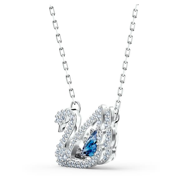Colier Dancing Swan, Lebădă, Albastru, Placat cu rodiu - Swarovski, 5533397