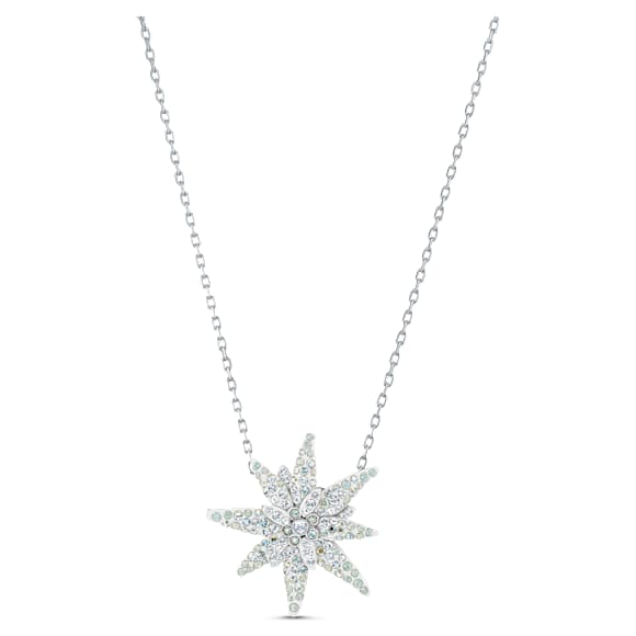 Pendente Edelweiss, multicor claro, banhado a ródio - Swarovski, 5534887