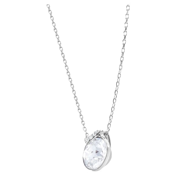 Bella V pendant, Round cut, White, Rhodium plated - Swarovski, 5535526