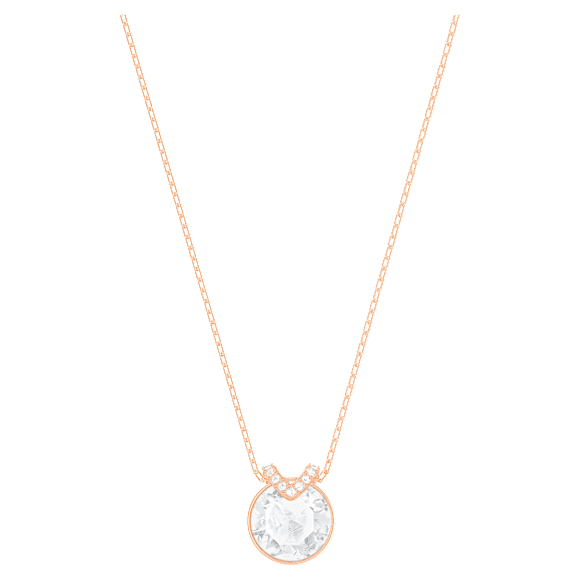 Bella V ペンダント, ラウンドカット, ホワイト, ローズゴールドトーン・プレーティング - Swarovski, 5535528