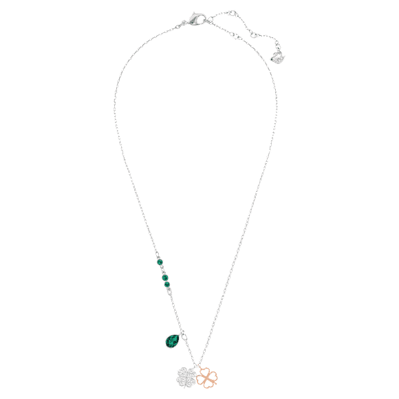 Symbolica pendant, Clover, Green, Mixed metal finish - Swarovski, 5535554