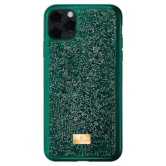 Glam Rock smartphone case, iPhone® 11 Pro, Green | Swarovski
