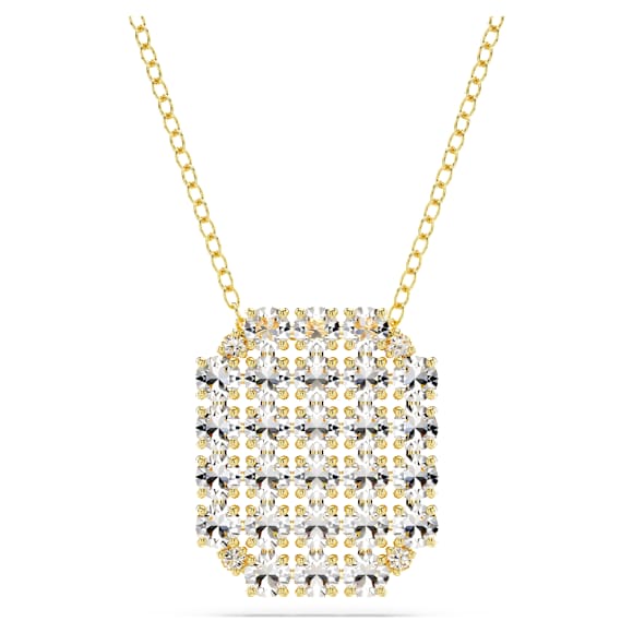 Exalta necklace, White, Gold-tone plated - Swarovski, 5558691