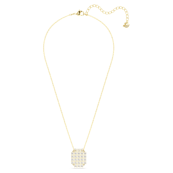 Exalta necklace, White, Gold-tone plated - Swarovski, 5558691