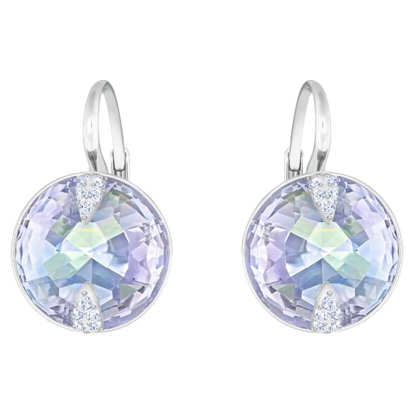 Globe 水滴形耳环, 圆形切割, 蓝色, 镀铑 - Swarovski, 5559860