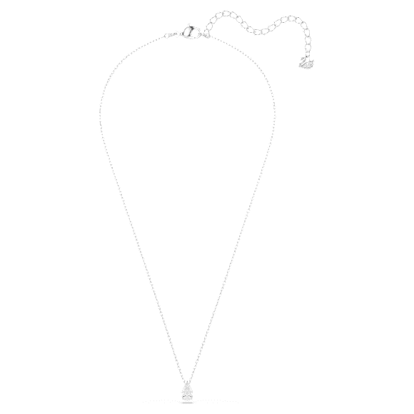 Stilla Attract necklace, White, Rhodium plated - Swarovski, 5563114