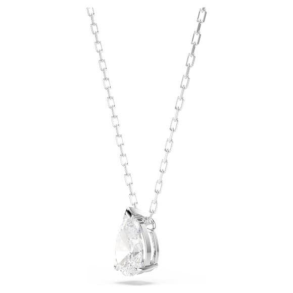 Stilla Attract necklace, White, Rhodium plated - Swarovski, 5563114