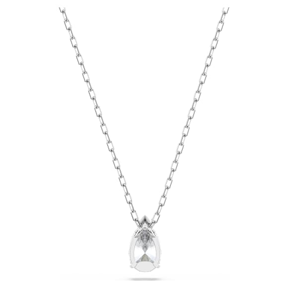 Stilla Attract necklace, White, Rhodium plated - Swarovski, 5563114
