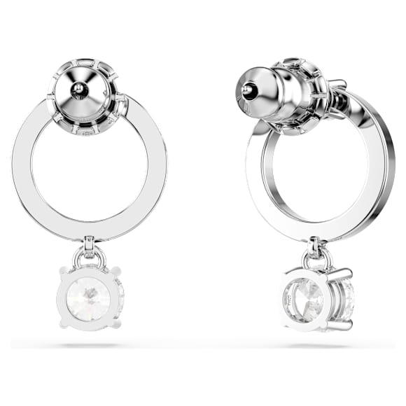 Attract karika fülbevaló, Körmetszéses, Fehér, Ródium bevonattal - Swarovski, 5563278