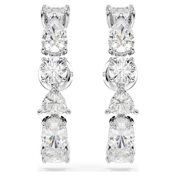 Orecchini ear cuff Mesmera, Taglio misto, Bianchi, Placcato rodio - Swarovski, 5563322