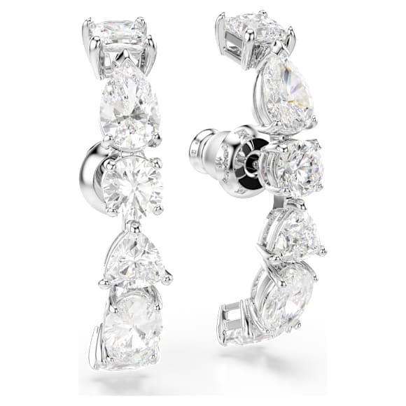 Orecchini ear cuff Mesmera, Taglio misto, Bianchi, Placcato rodio - Swarovski, 5563322