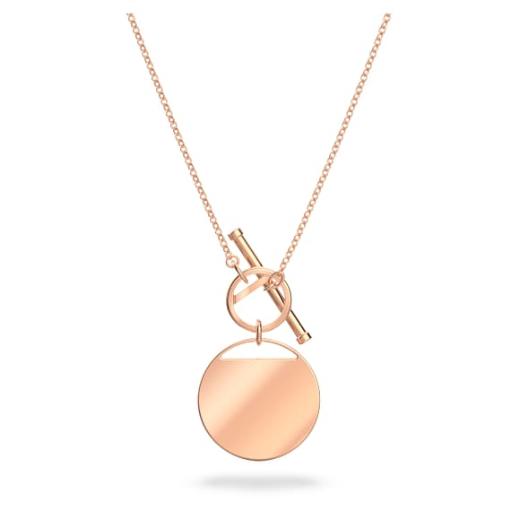 Ginger T Bar Halskette, Weiß, Roségold-Legierungsschicht - Swarovski, 5567529