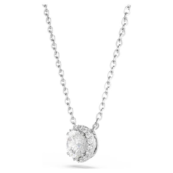 Una Angelic 鏈墜, 圓形切割, 白色, 鍍白金色| Swarovski