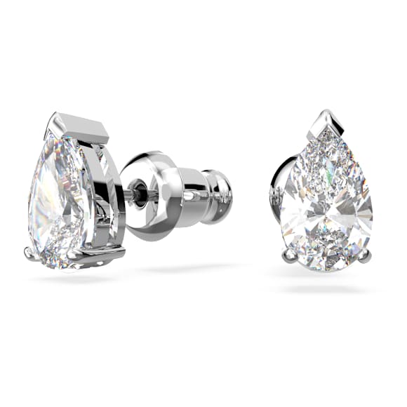 Attract set, Pear cut, White, Rhodium plated - Swarovski, 5569174