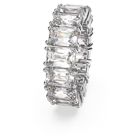 Vittore ring, Rectangular cut, White, Rhodium plated - Swarovski, 5572689
