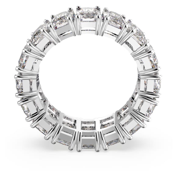 Vittore ring, Rectangular cut, White, Rhodium plated - Swarovski, 5572689