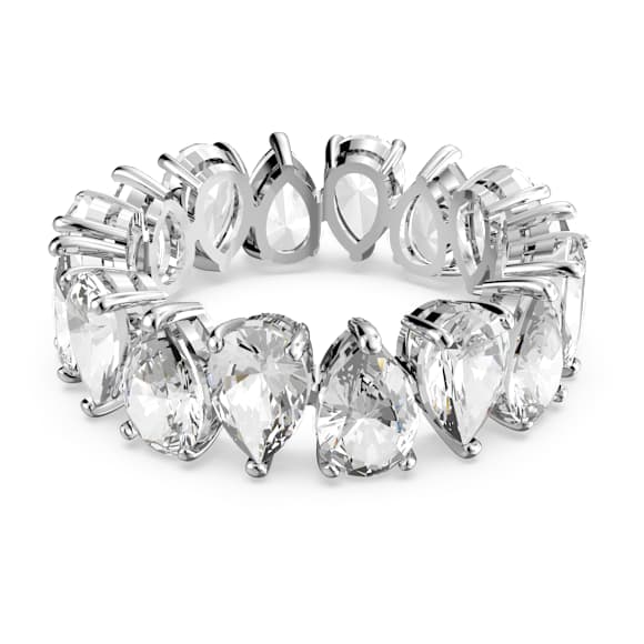Anillo Vittore, Talla pera, Blanco, Baño de rodio - Swarovski, 5572824