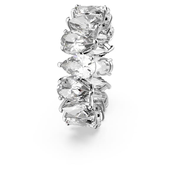 Anillo Vittore, Talla pera, Blanco, Baño de rodio - Swarovski, 5572824