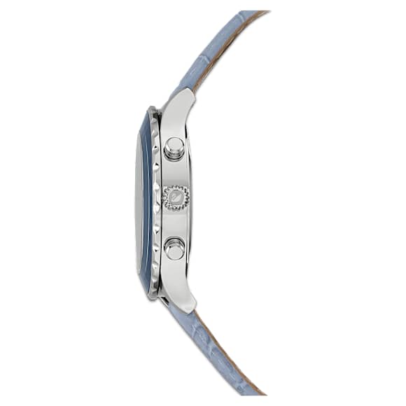 Octea Lux Chrono Saat, İsviçre Üretimi, Deri kayış, Mavi, Paslanmaz çelik - Swarovski, 5580600