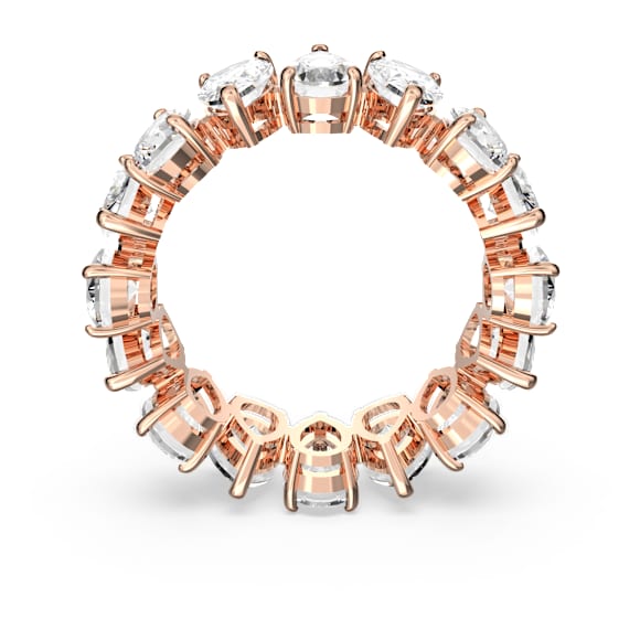 Anillo Vittore, Talla pera, Blanco, Baño tono oro rosa - Swarovski, 5586161