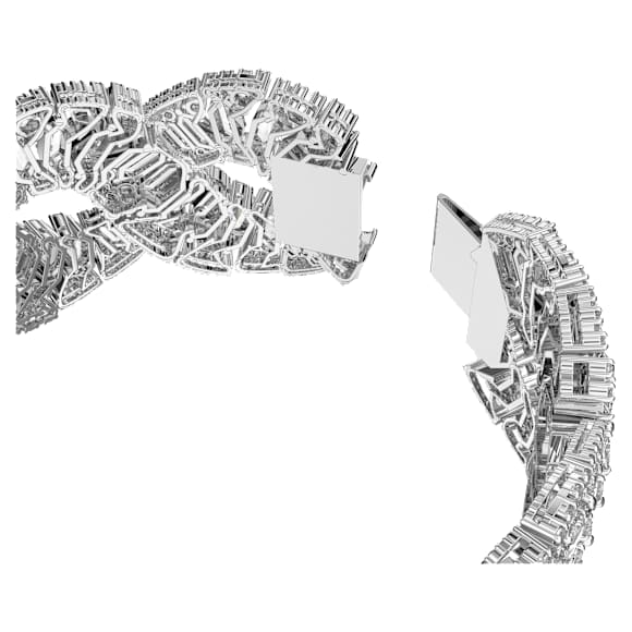 Hyperbola bracelet, Mixed cuts, Infinity, White, Rhodium plated - Swarovski, 5598351