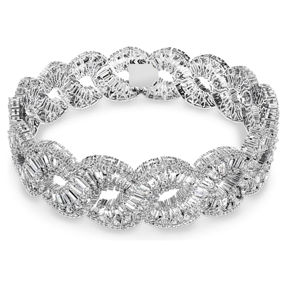 Hyperbola choker, Mixed cuts, Infinity, White, Rhodium plated - Swarovski, 5598359