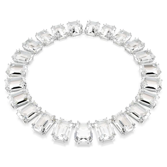 Millenia Tennisネックレス, オーバーサイズ クリスタル, オクタゴンカット, ホワイト, ロジウム・プレーティング - Swarovski, 5599149