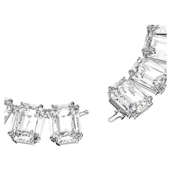 Millenia Tennis necklace, Oversized crystals, Octagon cut, White, Rhodium plated - Swarovski, 5599149