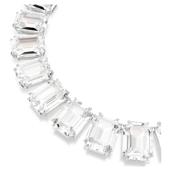 Colier Tennis Millenia, Cristale supradimensionate, Tăietură octogonală, Alb, Placat cu rodiu - Swarovski, 5599149