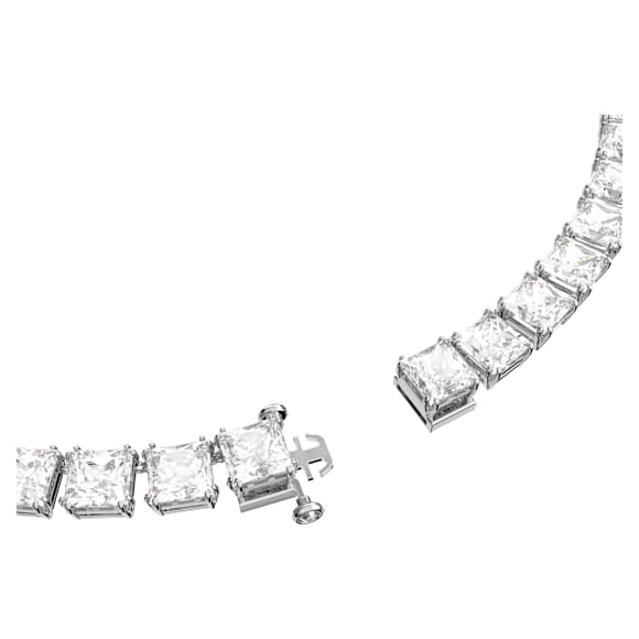 Millenia Tennis Halskette, Kissenschliff, Weiß, Rhodiniert - Swarovski, 5599153