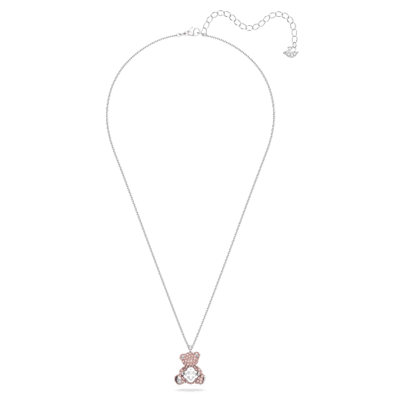 Teddy pendant, Bear, Pink, Rhodium plated - Swarovski, 5599168