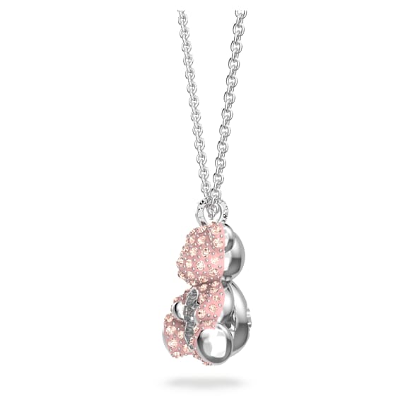Teddy 链坠, 熊, 粉红色, 镀铑 - Swarovski, 5599168