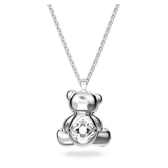 Teddy pendant, Bear, Pink, Rhodium plated - Swarovski, 5599168