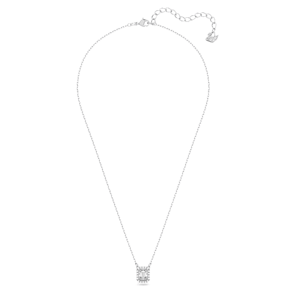 Pandantiv Millenia, Tăietură octogonală, Alb, Placat cu rodiu - Swarovski, 5599177
